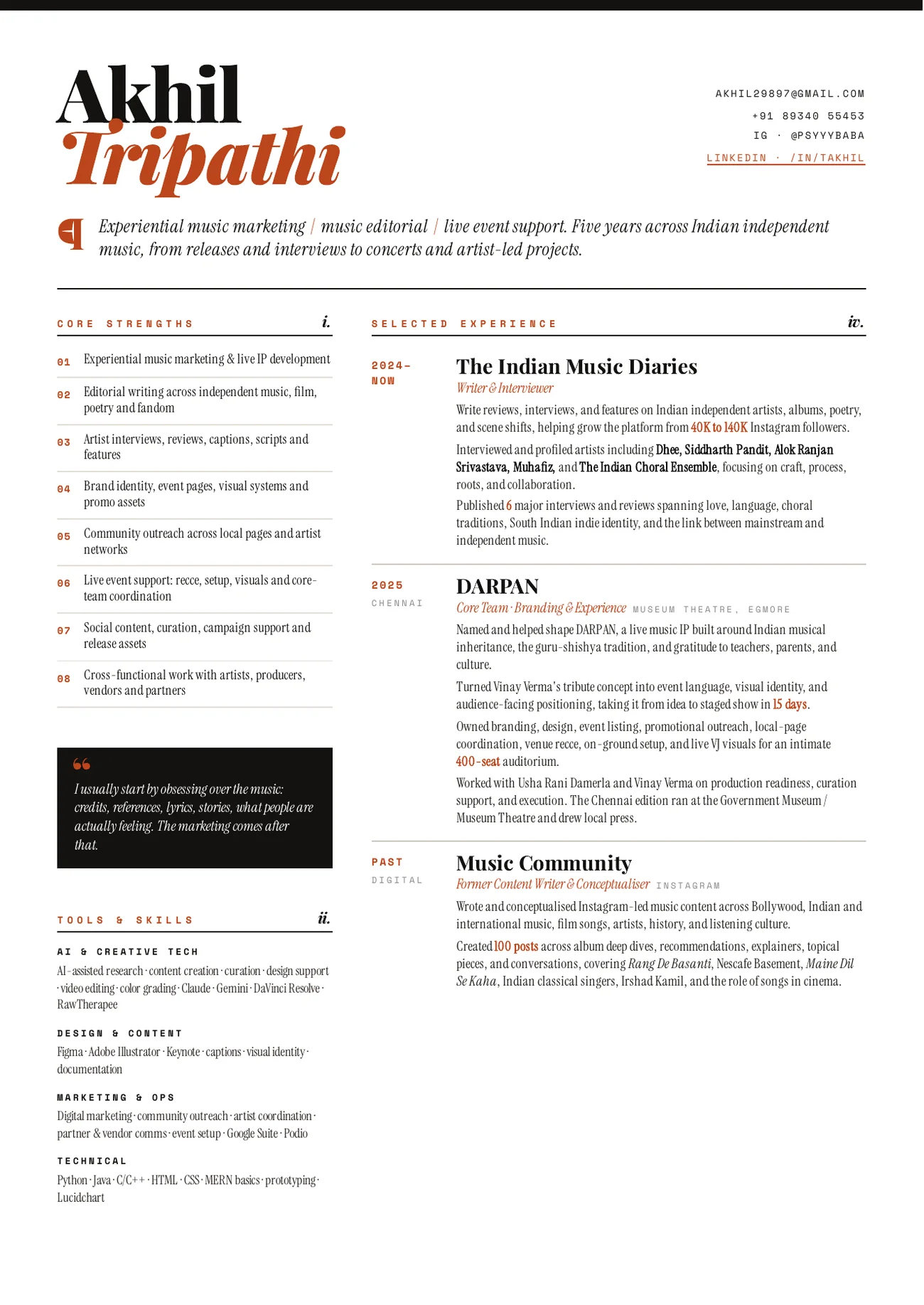 Akhil Tripathi CV, page 1